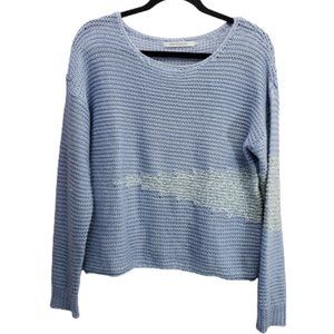 Stitches & Stripes Baby Blue Sweater Geometric L